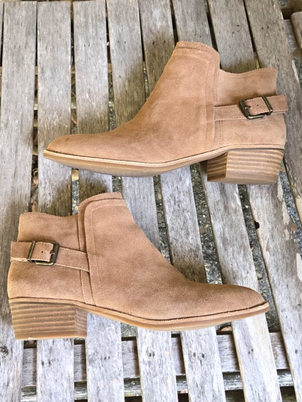 New GIANNI BINI Tan Suede Ankle Boots Booties Shoes 7.5